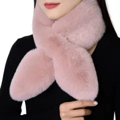 [Belle Iza Bella] ティペット フェイクファー マフラー (ピンク, Free Size) [ピンク] [Free Size]