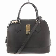 サマンサタバサ Samantha Thavasa レディアゼル ハンドバッグ ショルダー 2WAY 斜め掛け ロゴ キーチェーン付 レザー 黒 ブラック /GV