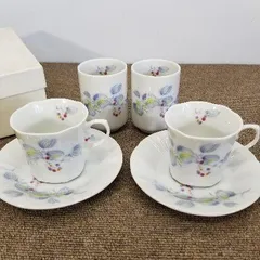 食器 コーヒーカップ ティーカップ ソーサー 湯呑み 2客セット レトロ A7379A06