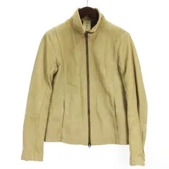 シャマ SHAMA レザージャケット ブルゾン ジップアップ ベージュ 40 ■GY03