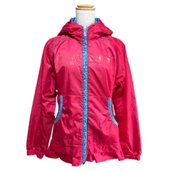 Babolat バボラ レディース ウィンドブレーカー ジャケット フリル Lサイズ ピンク×水色 テニス スポーツウェア フード付き JASPO L BAB-4282W