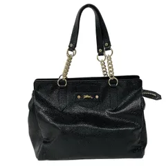 LONGCHAMP(ロンシャン) ショルダーバッグ - 黒×ゴールド レザー