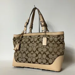 2511-415｜美品｜コーチ シグネチャー ハンドバッグ ベージュ