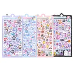 Renjzle シール ぷくぷく立体 3D 可愛い キラキラ ご褒美シール 手帳用 DIY 手芸 スマホケース飾り 携帯電話装飾 子供向け 女の子贈り物 に最適 貼り付け簡単 デコシール 手芸用品 ぷっくり触感 多用途対応 (4枚スタイルA) 1