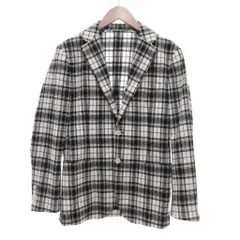 ブラックレーベルクレストブリッジ BLACK LABEL CRESTBRIDGE テーラードジャケット ツイード チェック柄 カジュアル M 紺 ネイビー 白 ホワイト /JS ■GY53