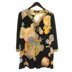 レオナール チュニック ブラウス カンカン 総柄 大きいサイズXL クラシック レオナール チュニック ブラウス カンカン 総柄 大きいサイズXL