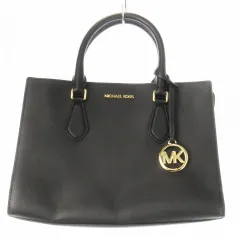 マイケルコース MICHAEL KORS ハンドバッグ 2way ショルダーバッグ レザー 革 ロゴ チャーム 黒 ブラック /CK21 ■GY18