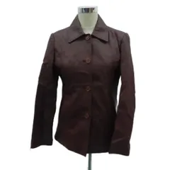 mujent レザージャケット 革ジャン ステンカラー ミドル丈 M ワインレッド /HO37 ■GY61