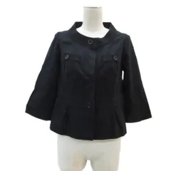 アンタイトル UNTITLED スタンドカラージャケット 2 黒 ブラック 七分袖 ショート丈 /YS25 ■GY61