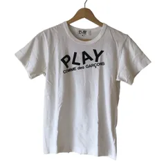 PLAY COMMEdesGARCONS(プレイコムデギャルソン) 半袖Tシャツ サイズM レディース - 白×黒×レッド クルーネック/ハート