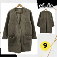 ef-de エフデ アウター ジャケット コート 大きめポケット シンプル カーキ 9 古着 レディース