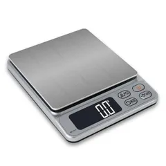シルバー_S はかり デジタル デジタルスケールはかり 3000g 計量器 0.1g単位 3kg キッチン クッキングスケール (シルバー)のサムネイル