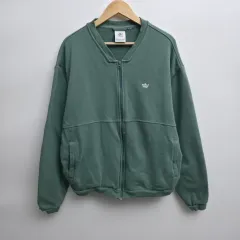 XL アディダス グリーン色 ジップアップ スウェット シャツ