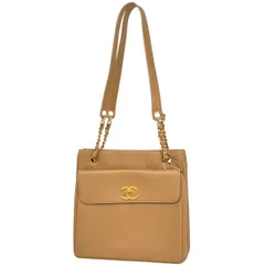 シャネル CHANEL ココマーク チェーン トートバッグ ショルダーバッグ ターンロック トートバッグ レザー ベージュ レディース 【中古】