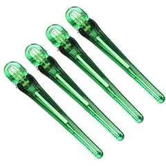 新品 ダッカール ヘアクリップ 10.0cm しっかりとまる 跡がつかない セット (4本 グリーン)