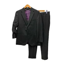 ポールスチュアート PAUL STUART スーツ セットアップ フォーマル シングル  ストライプ  ジャケット パンツ L 茶 ブラウン