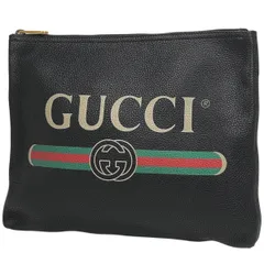 グッチ GUCCI ロゴ クラッチバッグ ポートフォリオ シェリーライン ウェブ クラッチバッグ レザー ブラック 500981 レディース 【中古】