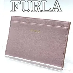 【美品】フルラ FURLA レザー カードケース ラベンダー パープル 本革 パスケース 名刺入れ スリム コンパクト レディース ミニウォレット