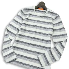 rhenium HIDEAWAYS NICOLE ハイダウェイ ニコル 秋冬 ニット★ ボーダー カットソー セーター Sz.46 メンズ 灰 グレー