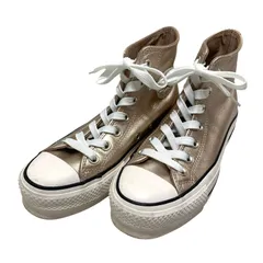【美品】コンバース (22.5) スニーカー ハイカット 運動靴 光沢 厚底 オールスター レースアップシューズ 希少デザイン