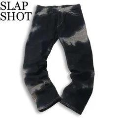 SLAP SHOT スラップショット グレンチェック ムラ加工★ ストレート パンツ Sz.30 メンズ 日本製のサムネイル