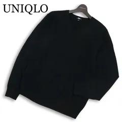 UNIQLO ユニクロ 秋冬 高級 カシミヤ100%★ Vネック セーター ニット Sz.L メンズ 黒