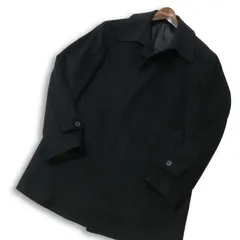 メンズブランド 秋冬 高級 カシミヤ100% ステンカラー コート Sz.S メンズ 黒 フォーマル 冠婚葬祭