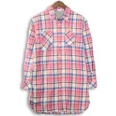 Champion チャンピオン 秋冬 長袖 チェック ネル シャツ ワンピース チュニック Sz.L　レディース