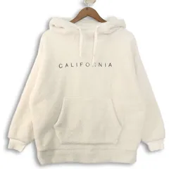 OP Ocean Pacific オーピー 秋冬 ストレッチ ボア★ フーディー パーカー Sz.L　レディース 白