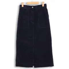coen コーエン 秋冬 コーデュロイ★ ストレッチ タイト ロング スカート Sz.S　レディース ネイビー