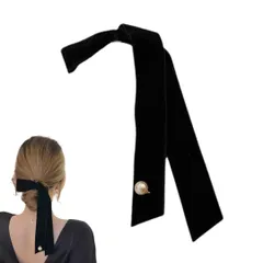 リボン ヘアアクセ 髪飾り ベロア ヘアアクセサリー 結婚式 黒 ヘアクリップ ヘアアレンジ 