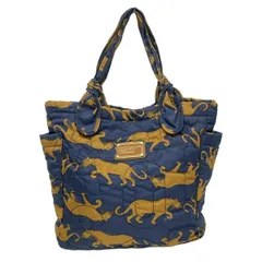 MARC BY MARC JACOBS(マークバイマークジェイコブス) トートバッグ美品  - ダークネイビー×ブラウン ロゴキルティング