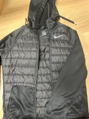 ユニセックス NIKE ブラック ダウン フーディー ジップアップ ジャケット