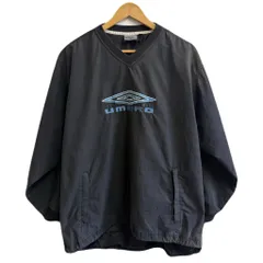UMBRO アンブロ プルオーバージャケット ロゴ刺繍 Ｖネック ポケット付き 黒 Lサイズ No.L842のサムネイル