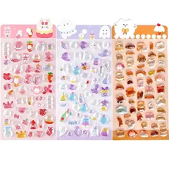 シール 可愛い ミニステッカー 立体 デコシ ール ゴースト動物/猫/犬/ペンギン/鳥 携帯電話飾り用 DIY用 手帳用 貼り付け可能 手芸用品 (グループC) 0