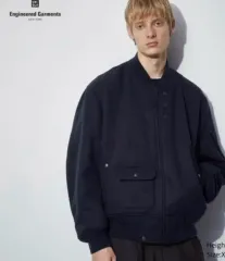 L UNIQLO ユニクロ x ENGINEERED GARMENTS エンジニアードガーメンツ パフテック ショート ブルゾン ネイビー