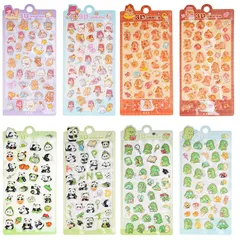 mefeny ぷくぷくシール ぷくぷく ぷっくりシール 立体 かわいい 約320点 8枚セット ごほうび キラキラ 韓国 子供 大容量 スマホケース 手帳 diy 贈り物 0