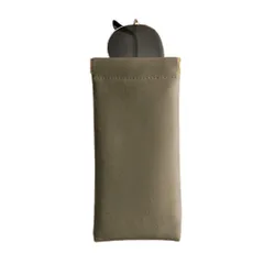 [Liebendo] メガネケース 革眼鏡ケース 軽量 薄型 メガネ入れ スクイーズ トップメガネポーチ ポータブル眼鏡 バッグ (グリーン) [グリーン]