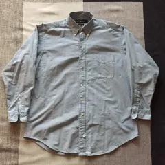 90s ポロ BIG Oxford/BIG シャツ スカイブルー