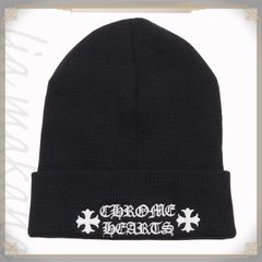 CHROME HEARTS ニット帽 ビーニー ブラック - メルカリ