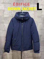 美品 EDIFICE ストレッチダウンブルゾン L 定価39600円 ネイビー エディフィス ダウンフーディー ダウンジャケット ダウンパーカー
