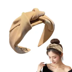 カチューシャ 痛くなりにくい ヘアバンド 無地 黒 レディース 大人可愛い ヘアアクセサリー 髪留め オフィス メイク 結婚式 コーデ (ベージュ, フリーサイズ) [ベージュ] [フリーサイズ]
