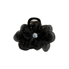 ヘアクリップ バレッタ レディース ヘアアクセサリー バンスクリップ 大きめ 花 まとめ髪 髪飾り パーティー 結婚式 お呼ばれ 二次会 デイリー フラワー おしゃれ 大人 ハーフアップ 髪留め ヘアアクセ (ブラック) [ブラック]