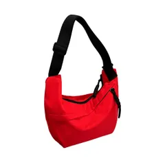 [Liebendo] ショルダーバッグ ナイロン ショルダーバッグ レディース メンズ 軽量 バッグ ななめがけ 大容量 男女兼用 肩掛け シンプル 撥水 通学 通勤 三日月バッグ 防水 メッセンジャーバッグ疲れない 三日月型 (レッド) [レッド]