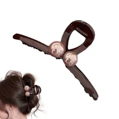 ヘアクリップ 大きめ バンスクリップ しっかりとまる ヘアアクセサリー バナナクリップ 韓国風 シンプル オフィス レディース かわいい 髪留め 髪飾り PC樹脂 (ブラウン) [ブラウン]