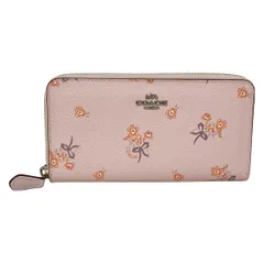 COACH(コーチ) 長財布 フローラル ボウ プリント アコーディオン ジップ アラウンド 29969 ライトピンク×パープル×マルチ レザー