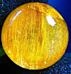 超金運上昇★天然水晶★ルチルクォーツ ★台付き★丸玉20mm★tｋ8061