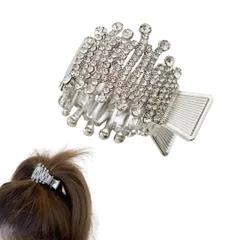 ヘアクロー ポニーテールクリップ ヘアクリップ 大きめ バンスクリップ おしゃれ 髪留め しっかりとまる 結婚式 ヘアアクセサリー リボン バレッタ かわいい 可愛い 韓国 まとめ髪 ヘアアクセ 髪飾り ヘアアレンジ (シルバーB) [シルバーB]