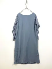 nano universe ナノユニバース FBM81OP0939AP レース 切り替え ワンピース size36/水色 ■■レディース