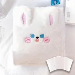 シール帳 透明 A6 リフィル 可愛い ぬいぐるみ 女の子 ドロップシール 動物 手帳 バインダー うさぎ ウサギ 兎 ふわふわ 手帳デコレーション デコ(ふわふわうさぎ) [ふわふわうさぎ]